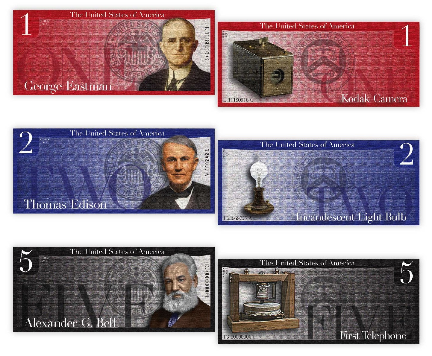 Tribute to US Inventors Currency Design